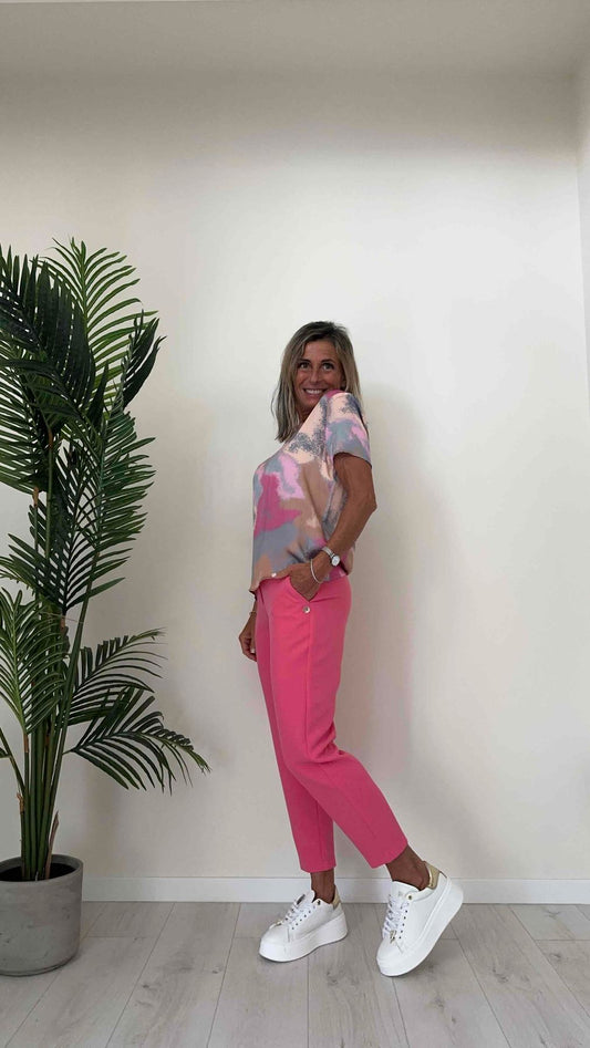 CELLOFUN - 2301T - BLUSA  ST.ASTRATTA SFUMATA MULTICOLOR, 100% VISCOSA