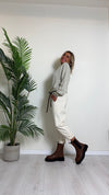 D'ELLE - I243111 - PANTALONE CARAMELLA CON CINTURA E VITA ELASTICATA, COTONE MANOPESCA