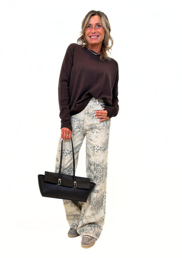 Mirale - Jeans Animalier Palazzo