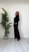 CELLOFUN - 2423P - PANTALONE CINIGLIA A PALAZZO, VITA ELASTICATA CON COULISSE