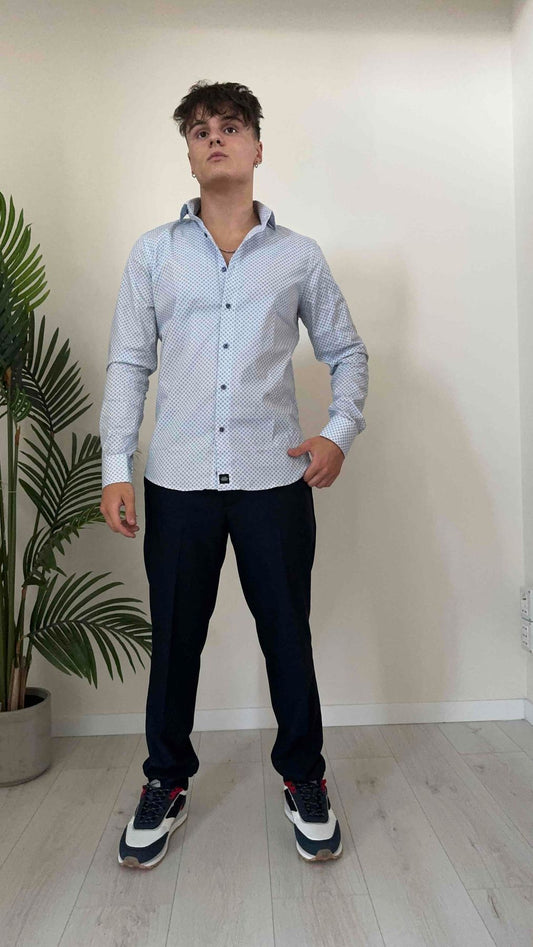 KARL HOMME - EU130 - CAMICIA COTONE MICRO FANTASIA