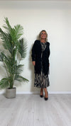 DAFNE - 9142P33 - CARDIGAN LUNGO PUNTO RISO CON FRANGE