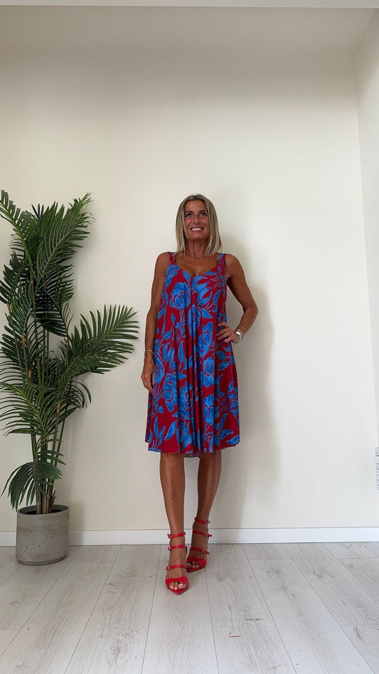 DAFNE - 5921P26 - ABITO 100%VISCOSA FANTASIA, BRATELLINA LARGA, FIT AMPIO