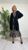 DAFNE - 9142P33 - CARDIGAN LUNGO PUNTO RISO CON FRANGE