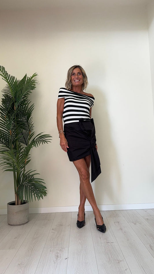 SUSYMIX - 10259 - T-SHIRT VISCOSA SCOLLO SHIFFER RIGATA