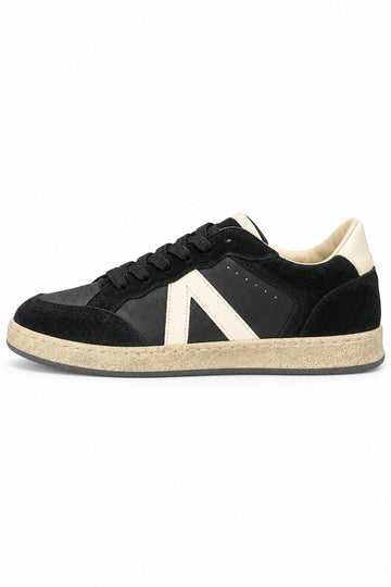 Minuit - Sneaker Nera in Pelle e Suede