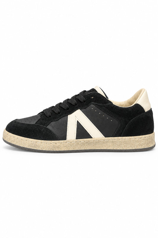 Minuit - Sneaker Nera in Pelle e Suede