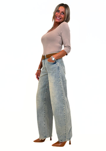 Sève - Jeans Barrel Sabbiato