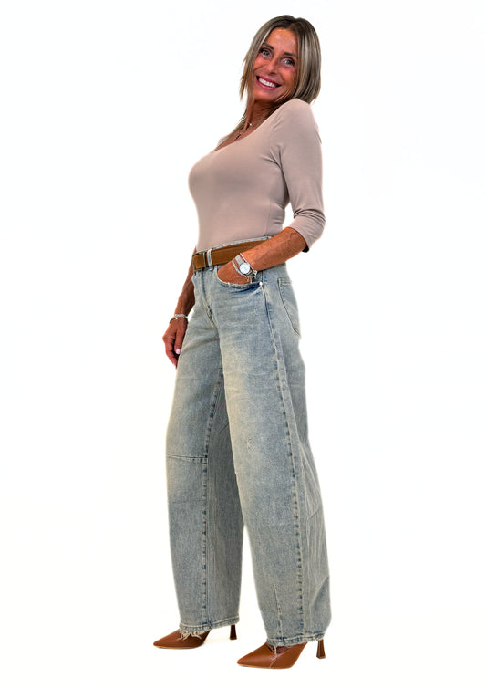 Sève - Jeans Barrel Sabbiato