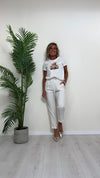 IMPERIAL - P1C0HGC - PANTALONE FLUIDO, VITA ELASTICA CON NERVATURA E RISVOLTINO ORLO