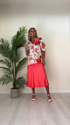 VENTISEI - 2292-34P23 - CAMICIA COTONE FANTASIA FIORI CON COLLO COREANA
