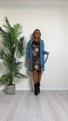 DAFNE - 9142P33 - CARDIGAN LUNGO PUNTO RISO CON FRANGE