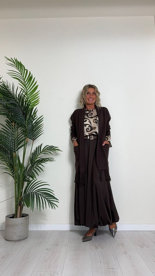 DAFNE - LD1826P29 - GONNA LUNGA IN VISCOSA DOPPIATA, VITA ELASTICATA