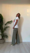 DAFNE - 1380P32 - PANTALONE CARGO PALAZZO ELASTICIZZATO, VITA ALTA