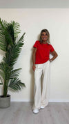 VICOLO - TB0908 - PANTALONE PALAZZO 70% VISCOSA ELASTICO VITA
