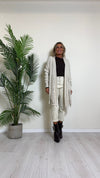 DAFNE - 9142P33 - CARDIGAN LUNGO PUNTO RISO CON FRANGE