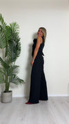 SUSYMIX - SM072A - COMPLETO GILET CON SPILLA A FIORE E PANTALONE FLUIDO