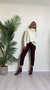 DAFNE - 894.822663P29 - PANTALONE TRAMATURA NIDO D'APE, SLOUCY SLIM