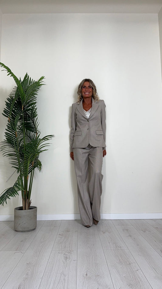 GIORGIA & JHONS - 60051FW24 - GIACCA MONOPETTO IN POLIVISCOSA CON BOTTONI MILITARY, GESSATURA IN TONO