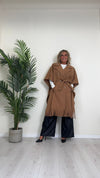 CELLOFUN - 2436CP - CAPPOTTO/MANTELLA CON FRANGE, FUSCIACCA STACCABILE E BOTTONI MILITARY