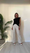 DAFNE - 1380P32 - PANTALONE CARGO PALAZZO ELASTICIZZATO, VITA ALTA