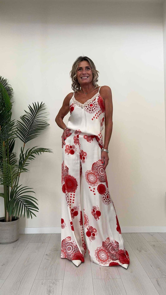 GIORGIA & JHONS - 60240SS24 - TOP 100%VISCOSA FANTASIA, SPALLINE REGOLABILI