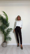 DAFNE - 3304P26 - PANTALONE A SIGARETTA IN TESSUTO TECNICO STRETCH, SOFT TOUCH,TASCHE A FILO