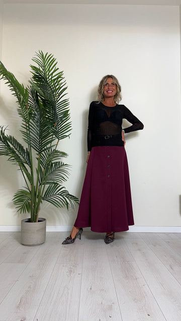 DAFNE - V8301P16 - MAGLIA/TOP TULLE CON STRASS IN TONO SU TONO