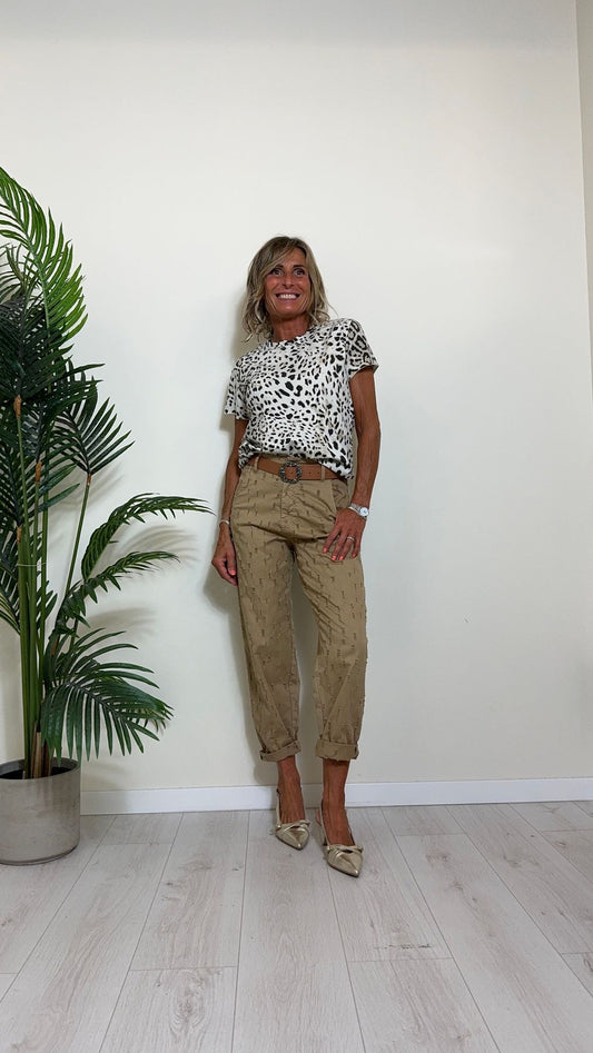 DAFNE - 824220.409P29.5 - PANTALONE SLOUCY MICROROTTURE CON CINTURA
