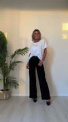 DAFNE - 1380P32 - PANTALONE CARGO PALAZZO ELASTICIZZATO, VITA ALTA