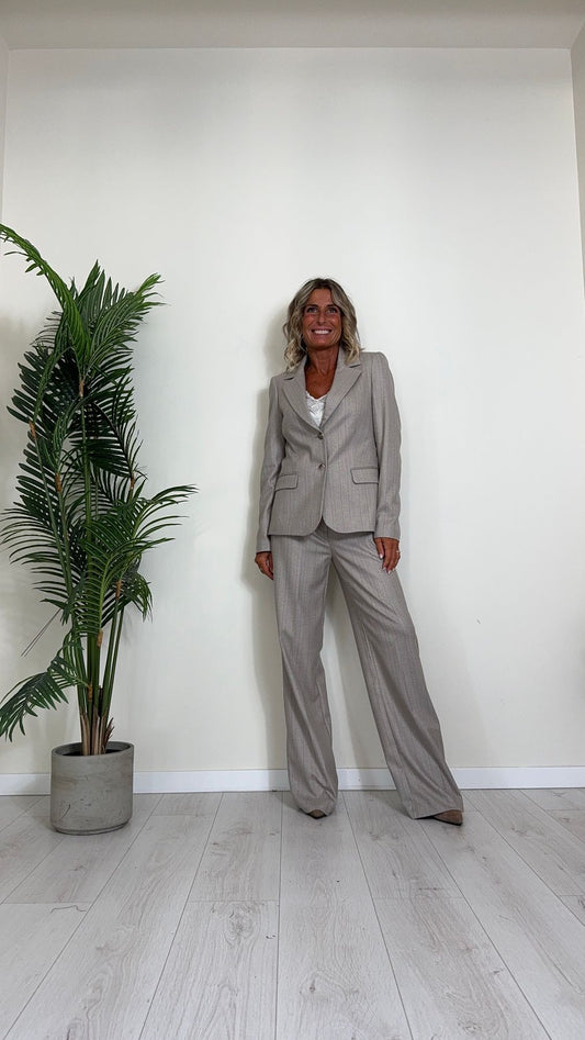 GIORGIA & JHONS - 60051FW24 - GIACCA MONOPETTO IN POLIVISCOSA CON BOTTONI MILITARY, GESSATURA IN TONO