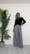 VICOLO - TB0908 - PANTALONE PALAZZO 70% VISCOSA ELASTICO VITA