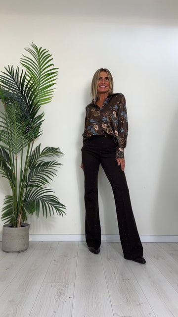 GIORGIA & JHONS - 60263FW24 - CAMICIA SATIN 100% VISCOSA STAMPA AUTUMN