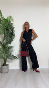 SUSYMIX - SM072A - COMPLETO GILET CON SPILLA A FIORE E PANTALONE FLUIDO