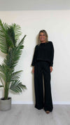 VICOLO - TB0908 - PANTALONE PALAZZO 70% VISCOSA ELASTICO VITA