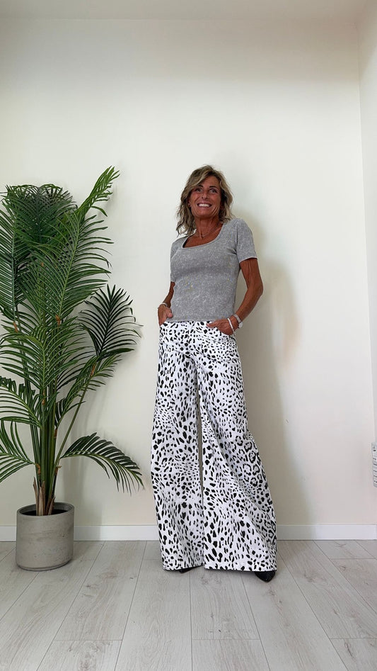 DAFNE - 24877P29 - PANTALONE PALAZZO, FANTASIA DALMATA