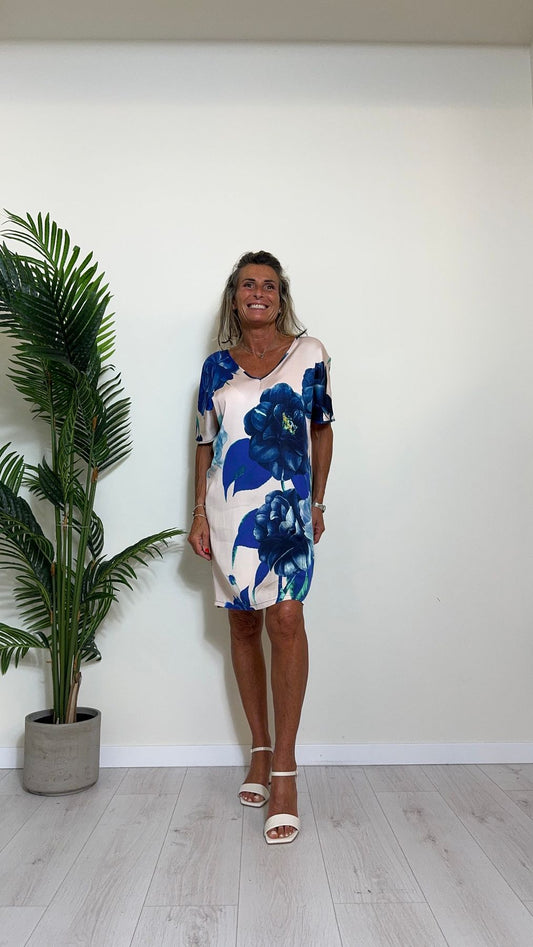 GIORGIA & JHONS - 60180SS24 - ABITO 100%VISCOSA SCOLLOA V FANTASIA CON LACCETTO RETRO