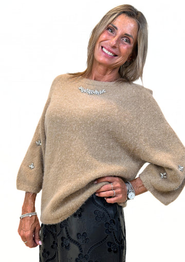 Couchant - Maglia in Alpaca con Cabochons