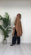 CELLOFUN - 2436CP - CAPPOTTO/MANTELLA CON FRANGE, FUSCIACCA STACCABILE E BOTTONI MILITARY