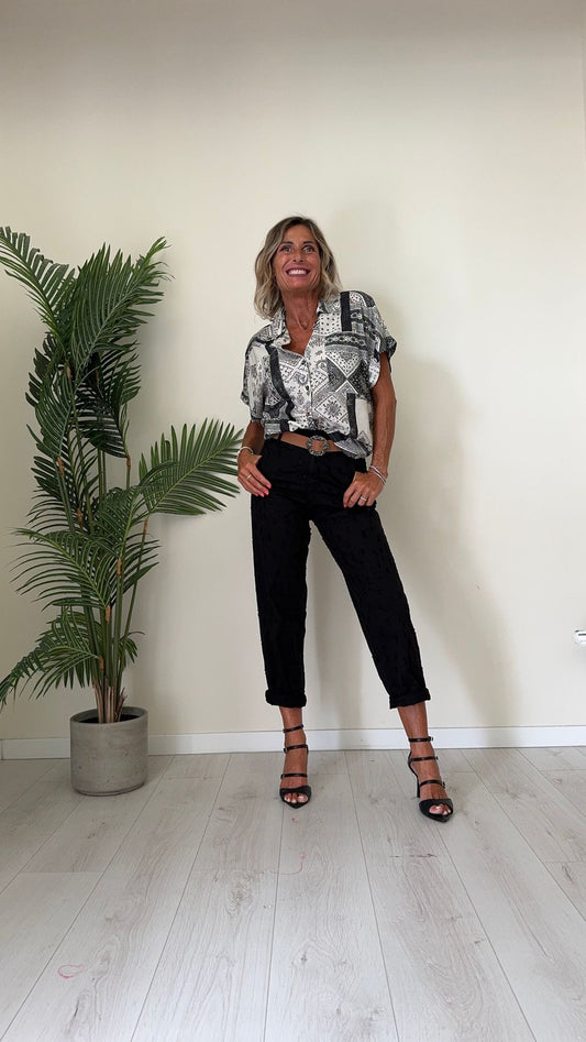 DAFNE - BD02P24 - CAMICIA MANICA CORTA FANTASIA BANDANA