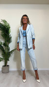 TENSIONE IN - TI2207 - GIACCA DENIM BOTTONE GIOIELLO