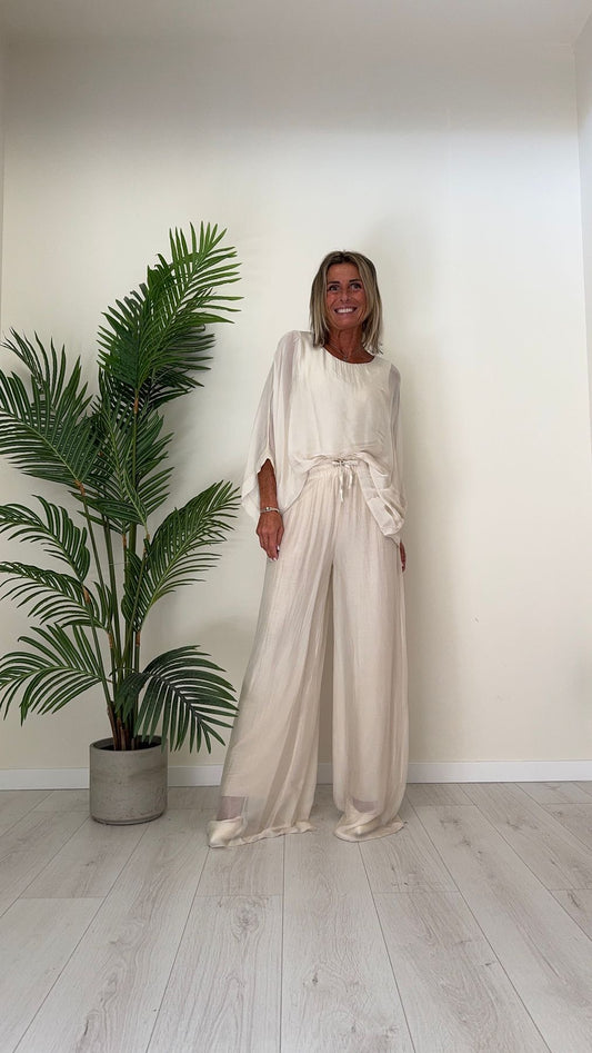 GIORGIA & JHONS - 60294SS24 - BLUSA KIMONO SETA FODERATA IN JERSEY DI VISCOSA