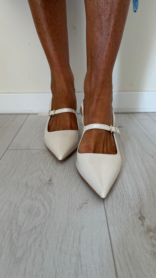 DIVINE FOLLIE - P507 - SLING BACK PELLE VERNICIATA TACCO 5 CM