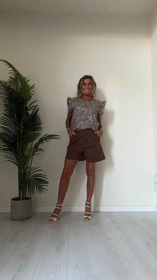 DAFNE - A9555P19 - BLUSA COTONE FANTASIA ANIMALIER