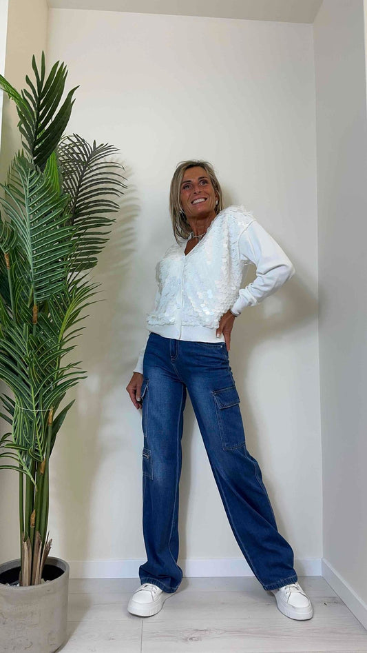 DAFNE - ZMI0030P29 - CARDIGAN PAILLETTES TONO SU TONO 70% VISCOSA