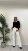 DAFNE - 1380P32 - PANTALONE CARGO PALAZZO ELASTICIZZATO, VITA ALTA