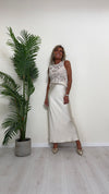 IMPERIAL - RGD9HGT - TOP/CANOTTA RETRO COTONE, CERCHI SU BASE TULLE DAVANTI