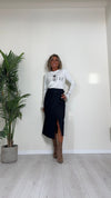 CELLOFUN - 2453T - T-SHIRT STAMPATA A GIROCOLLO CON POLSINI MANICHE IN PIZZO