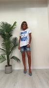 DAFNE - 252PEP13 - T-SHIRT COTONE STAMPA PENNELLATE