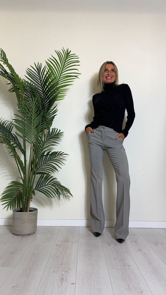 DAFNE - MG60755-2P23 - MAGLIA DOLCEVITA COSTINE FULL STRASS